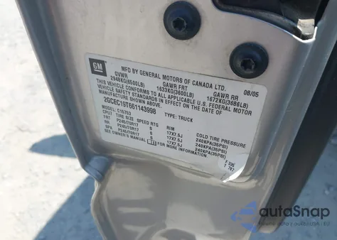 2006 Chevrolet Silverado 1500 Lt1 from USA, damaged, VIN 2GCEC19T661143998